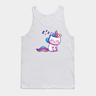 Cute Unicorn Sleeping Cartoon Tank Top